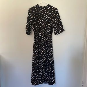 Ann Taylor Spotted Mock Neck Midi Dress